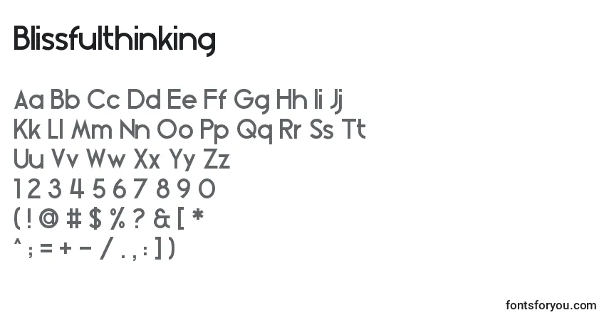 Fuente Blissfulthinking - alfabeto, números, caracteres especiales