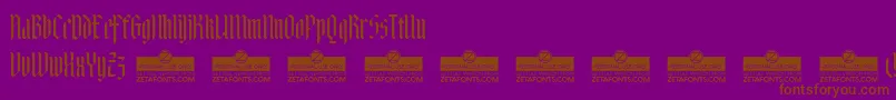 フォントAdlibitumTrial – 紫色の背景に茶色のフォント