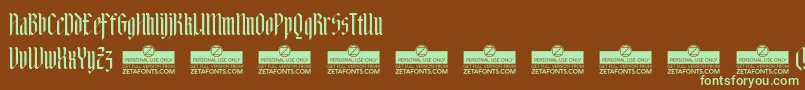 AdlibitumTrial-fontti – vihreät fontit ruskealla taustalla