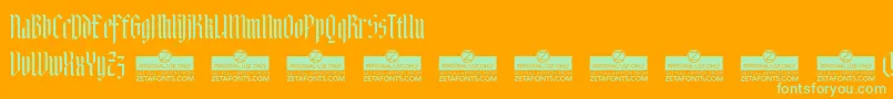 AdlibitumTrial Font – Green Fonts on Orange Background