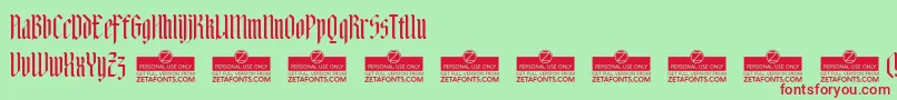 フォントAdlibitumTrial – 赤い文字の緑の背景