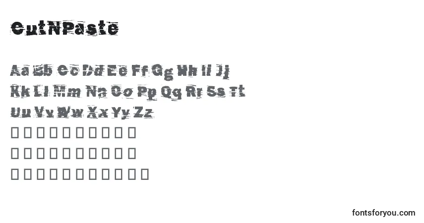 Шрифт CutNPaste – алфавит, цифры, специальные символы