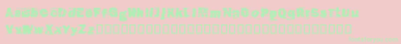 CutNPaste Font – Green Fonts on Pink Background