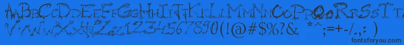 RaslaniHorrorz Font – Black Fonts on Blue Background