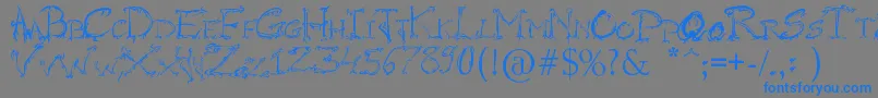 RaslaniHorrorz-Schriftart – Blaue Schriften auf grauem Hintergrund