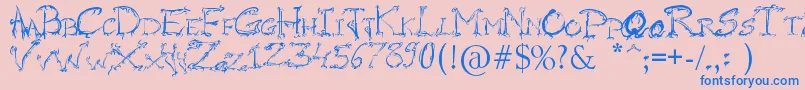 RaslaniHorrorz Font – Blue Fonts on Pink Background