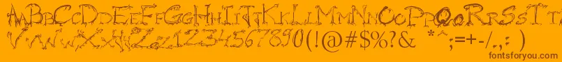 RaslaniHorrorz Font – Brown Fonts on Orange Background