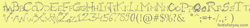 RaslaniHorrorz Font – Gray Fonts on Yellow Background