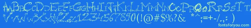 RaslaniHorrorz Font – Green Fonts on Blue Background