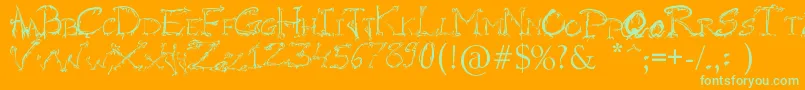 RaslaniHorrorz Font – Green Fonts on Orange Background