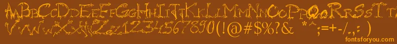 RaslaniHorrorz Font – Orange Fonts on Brown Background