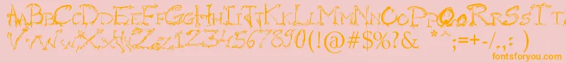 RaslaniHorrorz Font – Orange Fonts on Pink Background
