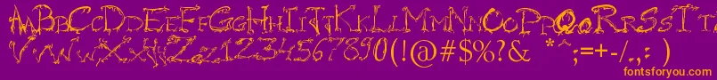 RaslaniHorrorz Font – Orange Fonts on Purple Background