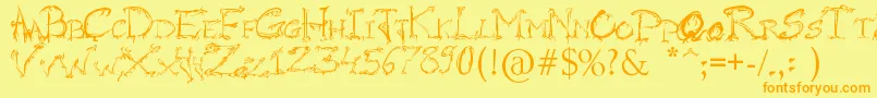 RaslaniHorrorz Font – Orange Fonts on Yellow Background