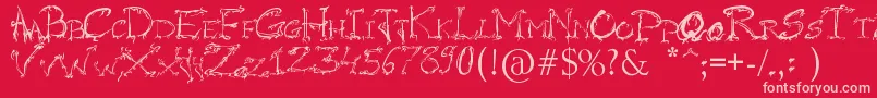 RaslaniHorrorz Font – Pink Fonts on Red Background