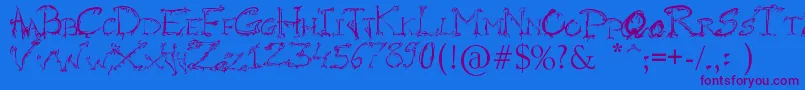 RaslaniHorrorz Font – Purple Fonts on Blue Background