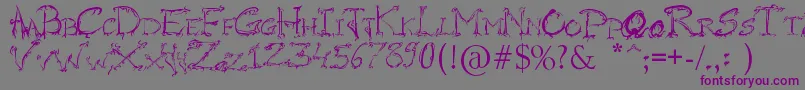 RaslaniHorrorz-Schriftart – Violette Schriften auf grauem Hintergrund