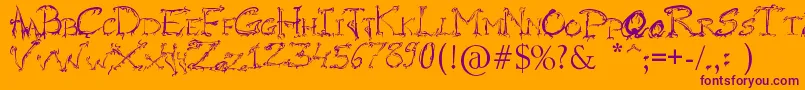 RaslaniHorrorz Font – Purple Fonts on Orange Background