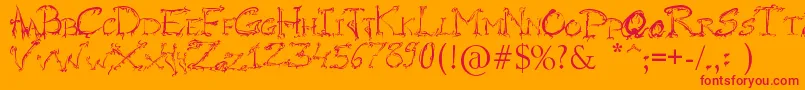 RaslaniHorrorz Font – Red Fonts on Orange Background