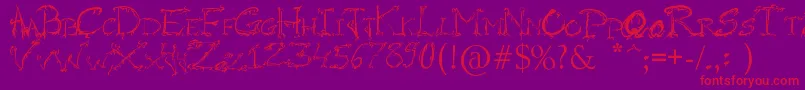 RaslaniHorrorz Font – Red Fonts on Purple Background