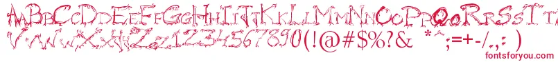 RaslaniHorrorz Font – Red Fonts on White Background