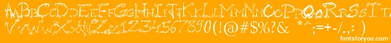 RaslaniHorrorz-Schriftart – Weiße Schriften auf orangefarbenem Hintergrund