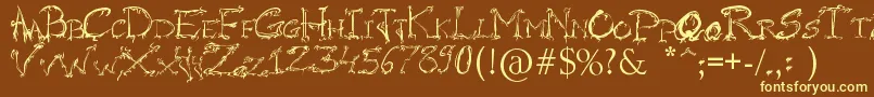 RaslaniHorrorz Font – Yellow Fonts on Brown Background