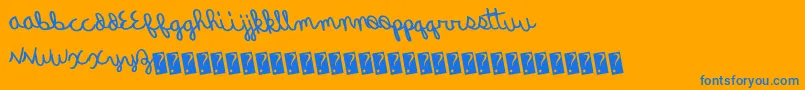 Quickrodeo Font – Blue Fonts on Orange Background