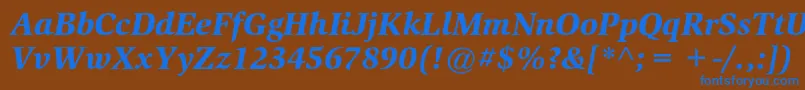 Czcionka SlimbachstdBlackitalic – niebieskie czcionki na brązowym tle