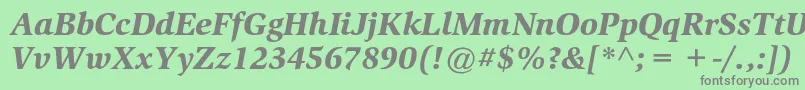 フォントSlimbachstdBlackitalic – 緑の背景に灰色の文字