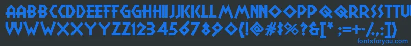 Camp Font – Blue Fonts on Black Background