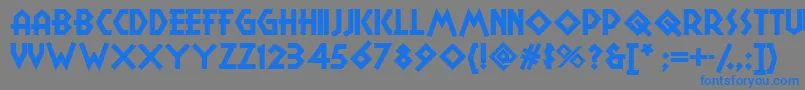 Camp Font – Blue Fonts on Gray Background