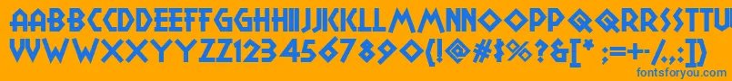 Camp Font – Blue Fonts on Orange Background