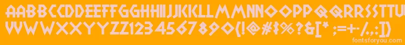 Camp Font – Pink Fonts on Orange Background