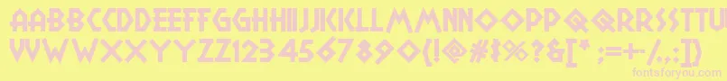 Camp Font – Pink Fonts on Yellow Background