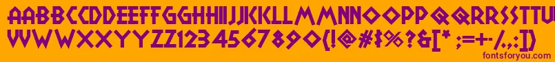 Camp Font – Purple Fonts on Orange Background