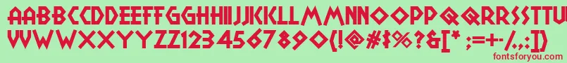 Camp Font – Red Fonts on Green Background