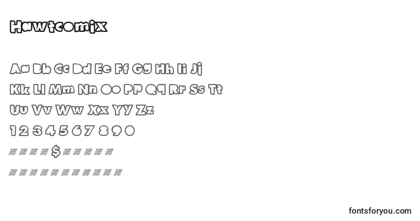 A fonte Hawtcomix – alfabeto, números, caracteres especiais