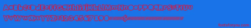 Hawtcomix Font – Red Fonts on Blue Background