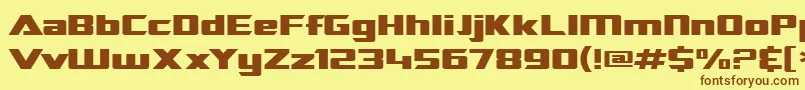 Sf Transrobotics Extended Font – Brown Fonts on Yellow Background