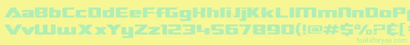 Sf Transrobotics Extended Font – Green Fonts on Yellow Background