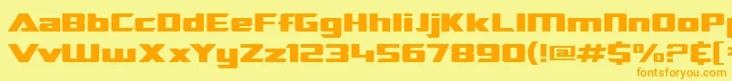 Sf Transrobotics Extended Font – Orange Fonts on Yellow Background