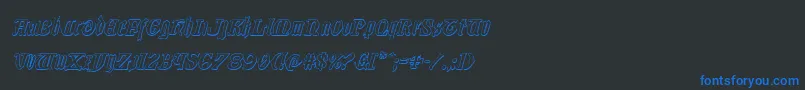 Westdelphia3Dital Font – Blue Fonts on Black Background