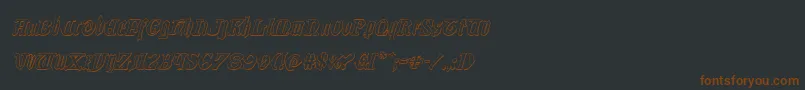 Westdelphia3Dital-fontti – ruskeat fontit mustalla taustalla