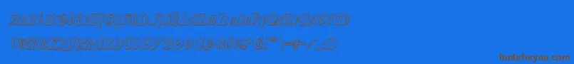 Westdelphia3Dital-Schriftart – Braune Schriften auf blauem Hintergrund