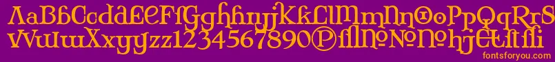 Mjalter Font – Orange Fonts on Purple Background