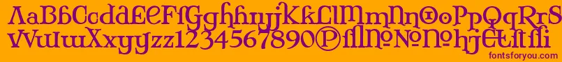 Mjalter Font – Purple Fonts on Orange Background