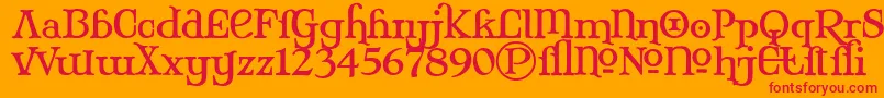 Mjalter Font – Red Fonts on Orange Background