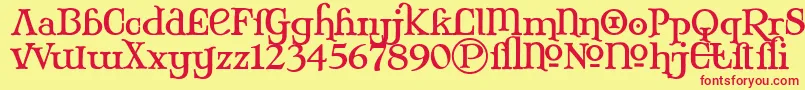 Mjalter Font – Red Fonts on Yellow Background