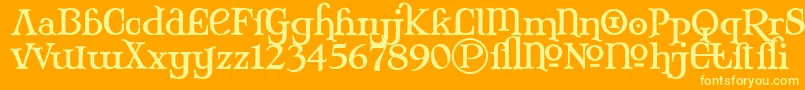 Mjalter Font – Yellow Fonts on Orange Background